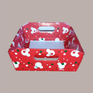 Cesto per Confezioni Regalo Natalizie in Cartoncino Rosso Grafica Topolino Rettangolare Piccolo 310x220H90mm 10 Pz [e658590d]