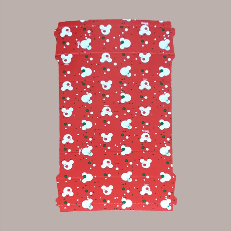 Cesto per Confezioni Regalo Natalizie in Cartoncino Rosso Grafica Topolino Rettangolare Piccolo 310x220H90mm 10 Pz [3f7e1a00]