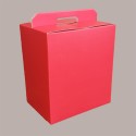 Scatola per Confezione Regalo Natale Porta Panettone Bottiglia Valigetta media Cartoncino grafica Seta Rosso 330x250H [6933b6d4]
