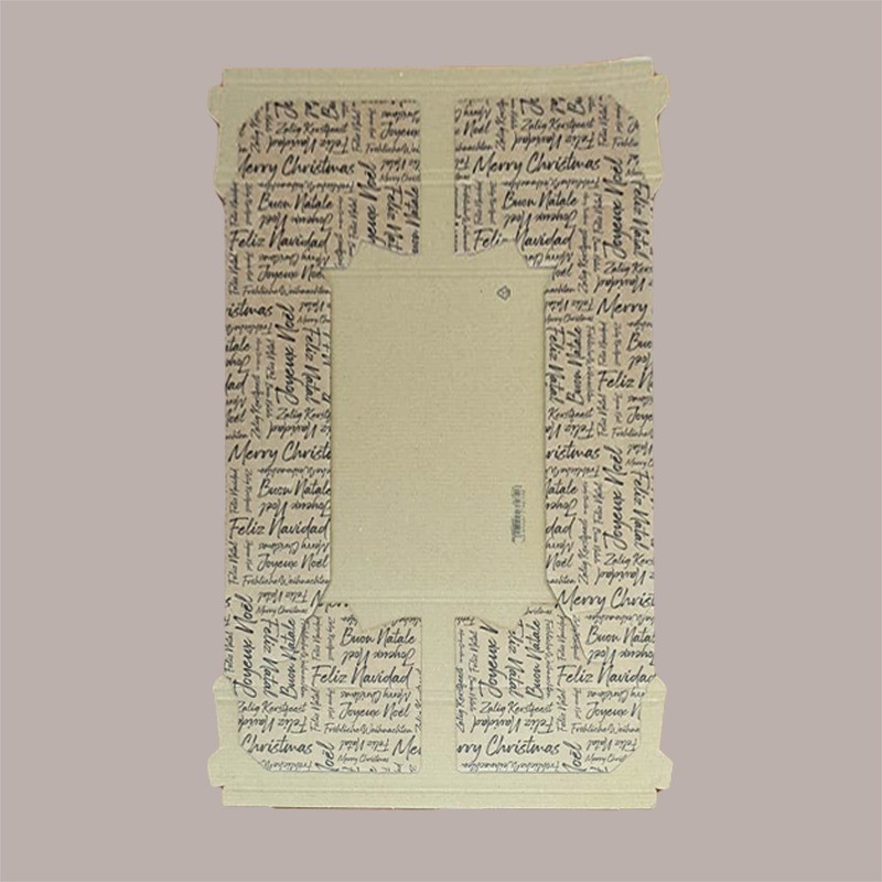 Cesto per Confezioni Regalo Natalizie in Cartoncino Marrone grafica Natale Words Rettangolare Piccolo 310x220H90mm 10 [d529d87c]