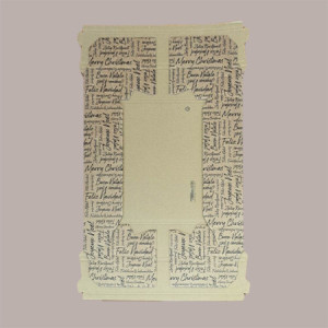 Cesto per Confezioni Regalo Natalizie in Cartoncino Marrone grafica Natale Words Rettangolare Medio 350x260H70mm 10 P [5285007d]
