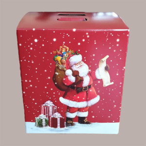 Scatola per Confezione Regalo Natale Porta Panettone Bottiglia Valigetta Media Cartoncino Rosso grafica Babbo Natale  [248c6feb]