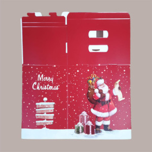 Scatola per Confezione Regalo Natale Porta Panettone Bottiglia Valigetta Media Cartoncino Rosso grafica Babbo Natale  [96c1e9f1]