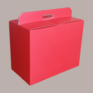 Scatola per Confezione Regalo Natale Porta Panettone Bottiglia Valigetta grande Cartoncino grafica Seta Rosso 430x240 [d1e92282]