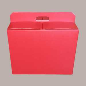 Scatola per Confezione Regalo Natale Porta Panettone Bottiglia Valigetta grande Cartoncino grafica Seta Rosso 430x240x345mm 5 Pz