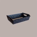Cesto per Confezioni Regalo Natalizie in Cartoncino Nero grafica Stelle Oro Rettangolare Piccolo 310x220H90mm 10 Pz [49c724e7]