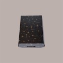 Cesto per Confezioni Regalo Natalizie in Cartoncino Nero grafica Stelle Oro Rettangolare Piccolo 310x220H90mm 10 Pz [4c9763f9]
