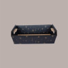 Cesto per Confezioni Regalo Natalizie in Cartoncino Nero grafica Stelle Oro Rettangolare Grande 400x300H120mm 10 Pz [19140ee8]