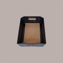 Cesto per Confezioni Regalo Natalizie in Cartoncino Nero grafica Stelle Oro Rettangolare Grande 400x300H120mm 10 Pz [ae09cfec]