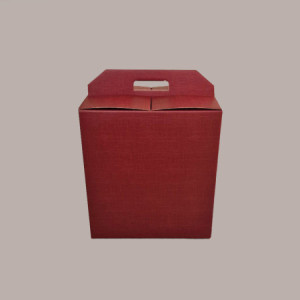 Scatola per Confezione Regalo Natale Porta Panettone Bottiglia Valigetta Gigante Cartoncino grafica Seta Bordeaux 520x310H355mm 4 Pz