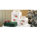 Scatola per Confezione Regalo Natale Porta Panettone Bottiglia Valigetta Grande Carta Bianco Merry Christmas 430x240H [f7f95281]
