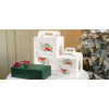 Scatola per Confezione Regalo Natale Porta Panettone Bottiglia Valigetta Grande Carta Bianco Merry Christmas 430x240H [f7f95281]