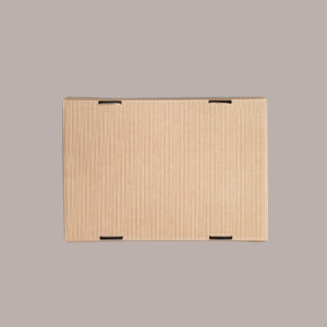 Cesto per Confezioni Regalo Natalizie in Cartoncino Avana Ondulato Rettangolare Piccolo 320x220H85mm 10 Pz [f6579b2d]