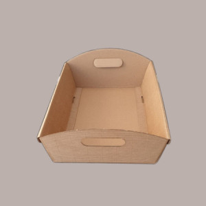 Cesto per Confezione Regalo in Cartoncino Avana Ondulato Rettangolare Gigante 520x410H135mm 5 Pz [e92b38ef]