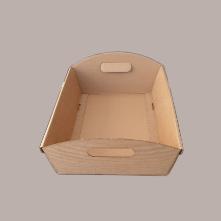 Cesto per Confezione Regalo in Cartoncino Avana Ondulato Rettangolare Gigante 520x410H135mm 5 Pz [e92b38ef]