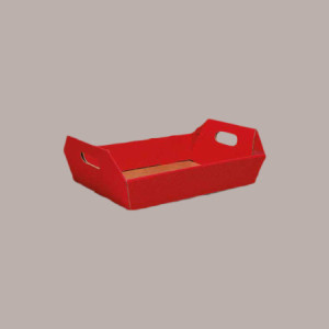 Cesto per Confezioni Regalo Natalizie in Cartoncino Rosso Ondulato Rettangolare Medio 390x280H90mm 10 Pz [a7ec9175]