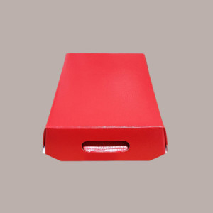 Cesto per Confezioni Regalo Natalizie in Cartoncino Rosso grafica effetto pelle Rettangolare Piccolo 310x220H90mm 10  [c729c82d]