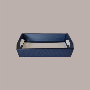 Cesto per Confezioni Regalo Natalizie in Cartoncino grafica Spot Blu Rettangolare Medio 350x260H70mm 10 Pz