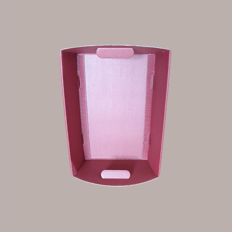 Cesto per Confezioni Regalo Natalizie in Cartoncino Bordeaux Ondulato Rettangolare Piccolo 320x220H85mm 10 Pz [61374d38]