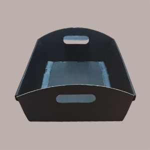 Cesto per Confezioni Regalo Natalizie in Cartoncino Nero Ondulato Rettangolare Mini 220x155H60mm 10 Pz