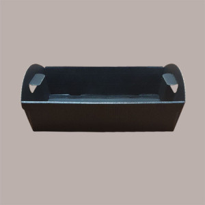 Cesto per Confezioni Regalo Natalizie in Cartoncino Nero Ondulato Rettangolare Piccolo 320x220H85mm 10 Pz [d49957e6]