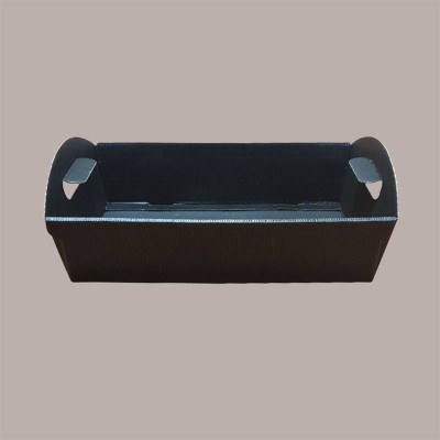 Cesto per Confezioni Regalo Natalizie in Cartoncino Nero Ondulato Rettangolare Medio 370x265H100mm 10 Pz [79ba99ed]