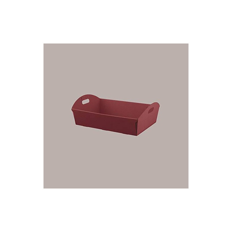 Cesto per Confezioni Regalo Natalizie in Cartoncino Bordeaux Ondulato Rettangolare Mini 220x155H60mm 10 Pz [fe0af38e]