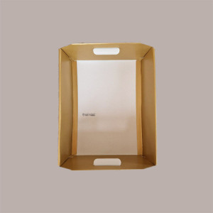 Cesto per Confezioni Regalo Natalizie in Cartoncino grafica SKin Oro Rettangolare Medio 350x260H70mm 10 Pz