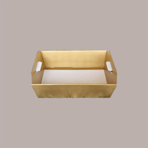 Cesto per Confezioni Regalo Natalizie in Cartoncino grafica SKin Oro Rettangolare Medio 350x260H70mm 10 Pz [d93e8fa9]