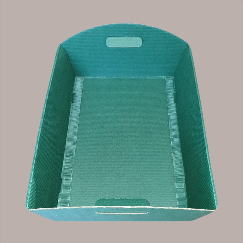 Cesto per Confezioni Regalo Natalizie in Cartoncino Ondulato Verde Rettangolare Mini 220x155H60mm 10 Pz [30f4b3a1]