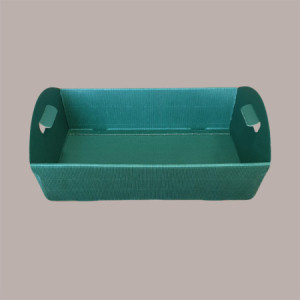 Cesto per Confezioni Regalo Natalizie in Cartoncino Ondulato Verde Rettangolare Mini 220x155H60mm 10 Pz [87e972a5]