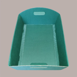 Cesto per Confezioni Regalo Natalizie in Cartoncino Ondulato Verde Rettangolare Piccolo 320x220H85mm 10 Pz