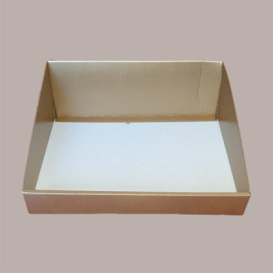 Cesto per Confezioni Regalo Natalizie Vassoio in Cartoncino grafica Seta Oro Rettangolare Grande 400x320H150mm 5 Pz