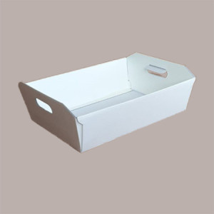 Cesto per Confezioni Regalo Natalizie in Cartoncino grafica Seta Bianco Rettangolare Grande 400x300H120mm 10 Pz [d86443c2]