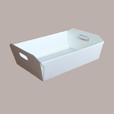 Cesto per Confezioni Regalo Natalizie in Cartoncino grafica Seta Bianco Rettangolare Grande 400x300H120mm 10 Pz [d86443c2]