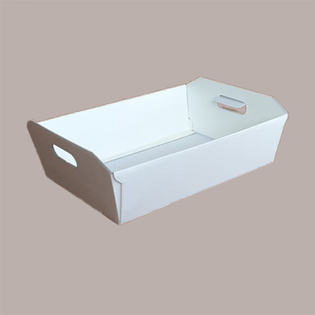 Cesto per Confezioni Regalo Natalizie in Cartoncino grafica Seta Bianco Rettangolare Grande 400x300H120mm 10 Pz [d86443c2]