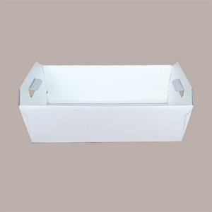 Cesto per Confezioni Regalo Natalizie in Cartoncino grafica Seta Bianco Rettangolare Grande 400x300H120mm 10 Pz
