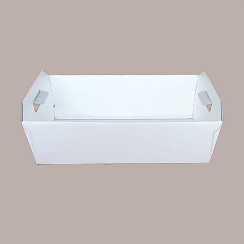Cesto per Confezioni Regalo Natalizie in Cartoncino grafica Seta Bianco Rettangolare Grande 400x300H120mm 10 Pz [014200cf]