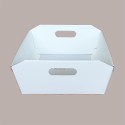 Cesto per Confezioni Regalo Natalizie in Cartoncino grafica Seta Bianco Rettangolare Grande 400x300H120mm 10 Pz [6e620a41]