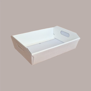 Cesto per Confezioni Regalo Natalizie in Cartoncino grafica Seta Bianco Rettangolare Piccolo 310x220H90mm 10 Pz [9b3fc283]