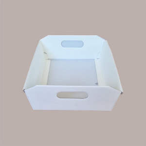 Cesto per Confezioni Regalo Natalizie in Cartoncino grafica Seta Bianco Rettangolare Piccolo 310x220H90mm 10 Pz