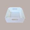 Cesto per Confezioni Regalo Natalizie in Cartoncino grafica Seta Bianco Rettangolare Piccolo 310x220H90mm 10 Pz [2c220387]