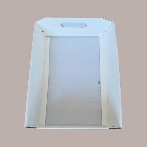 Cesto per Confezioni Regalo Natalizie in Cartoncino grafica Seta Bianco Rettangolare Piccolo 310x220H90mm 10 Pz [4219818e]