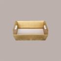 Cesto per Confezioni Regalo Natalizie in Cartoncino grafica Skin Oro Rettangolare Piccolo 310x220H90mm 10 Pz [29a517ed]