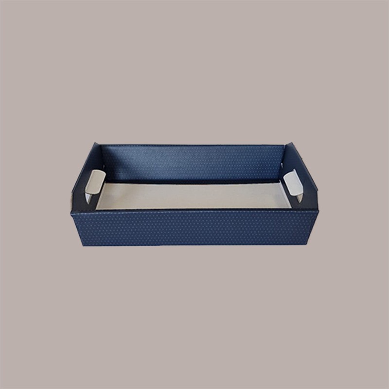 Cesto per Confezioni Regalo Natalizie in Cartoncino grafica Spot Blu Rettangolare Grande 400x300H120mm 10 Pz [067a46f9]