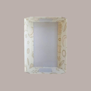Cesto per Confezioni Regalo Natalizie in Cartoncino grafica White Rettangolare Grande 400x300H120mm 10 Pz [09c852c3]