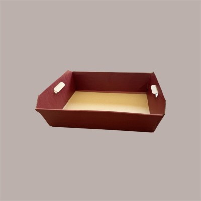 Cesto per Confezione Regalo in Cartoncino Seta Bordeaux Rettangolare Gigante 520x410H135mm 5 Pz [1e2d58f4]