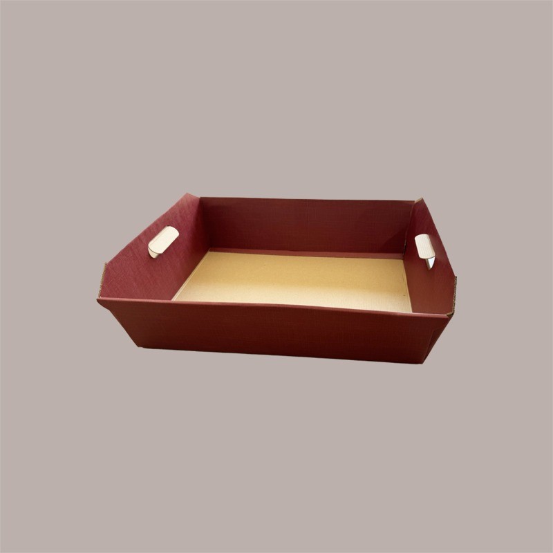 Cesto per Confezione Regalo in Cartoncino Seta Bordeaux Rettangolare Gigante 520x410H135mm 5 Pz [1e2d58f4]