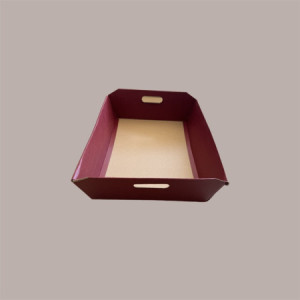 Cesto per Confezione Regalo in Cartoncino Seta Bordeaux Rettangolare Gigante 520x410H135mm 5 Pz