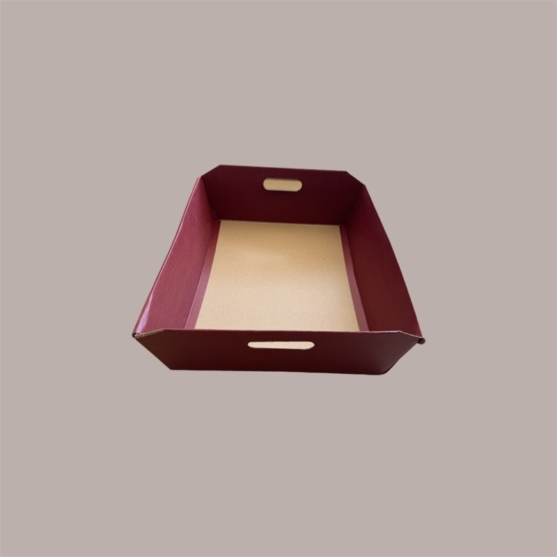 Cesto per Confezione Regalo in Cartoncino Seta Bordeaux Rettangolare Gigante 520x410H135mm 5 Pz [c70b1bf9]